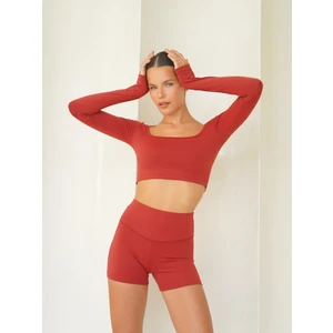 Samadhi Uzun Kollu Spor Bordo Crop