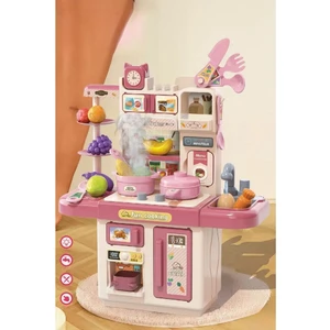 Oyuncak Buharlı Gerçek Su Akan Eğitici Mini Mutfak Seti - Buhar Çıkartan Aksesuarlı Evcilik Oyun Set