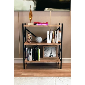 Rosec Metal Kitaplık 3 Raflı Dekoratif Dosya Kitap Raf Ofis Ev Rafı Kitap Rafceviz