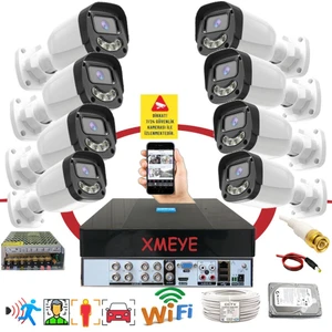 8 Li Araç Yüz ve Insan Tanımalı Hareket Algılayan 5 Mp Lens 4 Warm LED Gece Renkli Gösteren Güvenlik Kamera Seti BS2304W