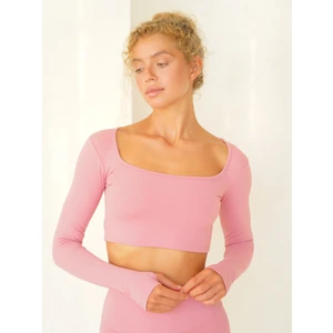 Samadhi Uzun Kollu Spor Pembe Crop