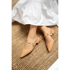 Ricco Nude Rugan Zımba Detaylı Kadın Terlik