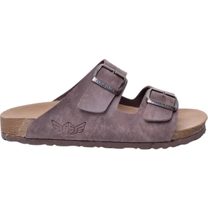 Fly Soft S903-002 Erkek Iki Tokalı Mantar Tabanlı Yazlık Comfort Terlik Kahve