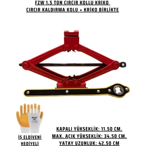 Oto Akordiyon Araç Kaldırma Krikosu Cırcır Kollu (Eldiven Hediyeli)