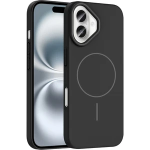 Apple iPhone 16 Plus Kılıf Magsafe Şarj Özellikli Zore Ruby Silikon Kapak - Siyah