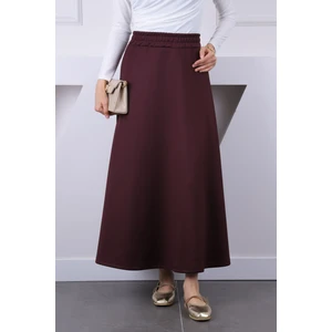 İmaj Butik Mürdüm Bel Lastikli Scuba Puf Etek