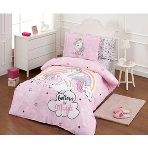 Unicorn Tek Kişilik Ranforce Nevresim Takımı - Pembe