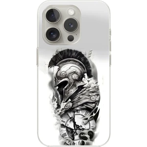 Dali Design iPhone 16 Pro Max Uyumlu Şeffaf Kılıf Spartan 3 Tasarımlı