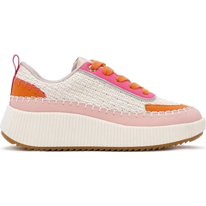 Kadın Çok Renkli Bağcıklı Kalın Tabanlı Örgülü Sneaker 25SFD43086F