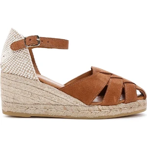 Kadın Taba Bilekten Bantlı Dolgu Topuklu Espadril 25SFD151110