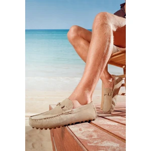 Erkek Bej Süet Deri Loafer 25SFD630810