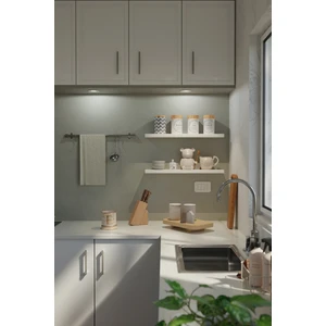 60 cm 2li Mat Beyaz Mdf Uçan Duvar Rafı Gizli Bağlantı Kitaplık