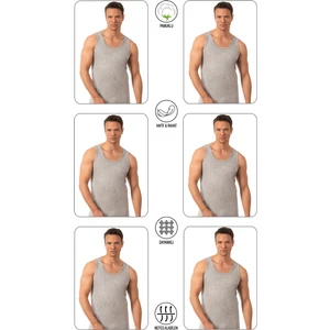 Özkan Underwear Özkan 0050 6'lı Paket Erkek %100 Pamuklu Penye Süprem Kalın Askılı Atlet