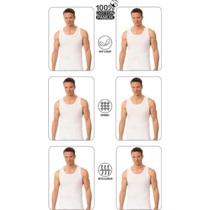 Özkan Underwear Özkan 0050 6'lı Paket Erkek %100 Pamuklu Penye Süprem Kalın Askılı Atlet