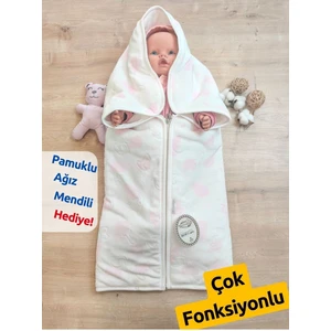 %100 Pamuklu & Yumuşak Bebek Battaniyesi - Baskılı & Fermuarlı Angora Battaniye