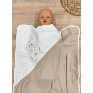 %100 Pamuklu & Mevsimlik Bebek Battaniyesi - Ayıcık Nakışlı Bebek Örtüsü 80X90 cm