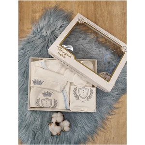 5'li Hastane Çıkışı Yenidoğan %100 Pamuklu Özel Tasarım Nakışlı Bebek Mevsimlik Hediyelik ZBN15308