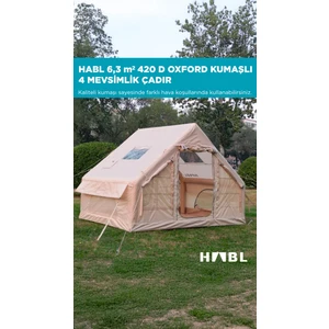 6 Kişilik 6.3m2 Su,rüzgar ve Kar Geçirmez 420D Oxford Kumaşlı 4 Mevsim Şişme Çadır 300*210*200CM