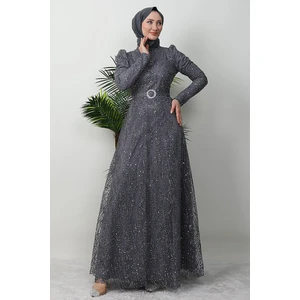 Giza Store Nilda Simli Abiye Bordo