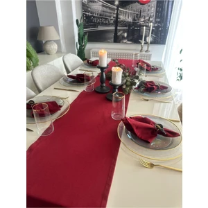 Pamuklu Leke Tutmaz Bordo Uzun Runner