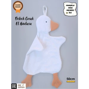 Sevimli Ördek Bebek & Çoçuk Havlu Banyo El Yüz Havlusu - Temizlik Kuruluma Bezi / Uyku Arkadaşı