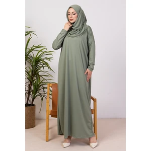 Taşlı Pratik Tek Parça Namaz Elbisesi 1406 - Haki