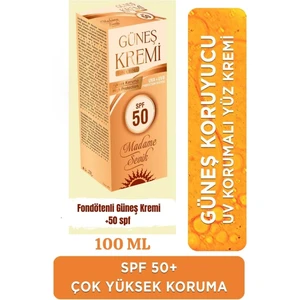 Madame Sevik Spf 50+ Renkli Güneş Kremi Fondötenli 100 ml