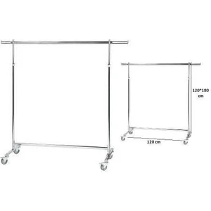 Vitrin Raf Komple Krom Frenli Tekerlekli Stand Askılık (Eşek) Stant