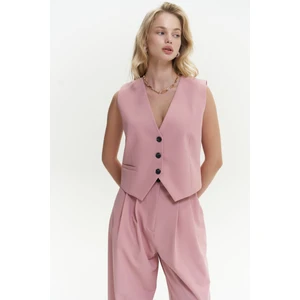 Kaylee Pembe Üçgen Detay Kısa Yelek