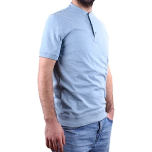 DMG23-211240 Mavi Günlük Hakim Yaka Erkek Tişört