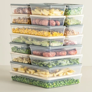 Avlar Store 14LÜ Renkli Buzdolabı Düzenleyici Buzluk ve Mikrodalga Saklama Kabı 2X2400-4X1200-4X1170-4X600 ml