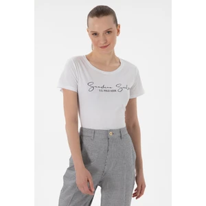 U.S. Polo Assn. Kadın Beyaz Tişört 50305746-VR013