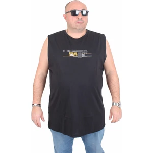 Büyük Beden Baskılı Kolsuz Tişört Break Limits 25153 Sıyah