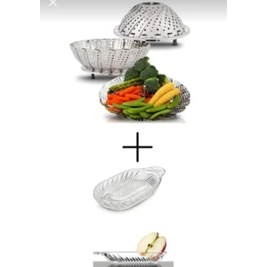 ( 2'li Set ) Buharda Haşlama Aparatı/ Cam Rende Bebek Rendesi (Cam Rende / Buharda Haşlama )