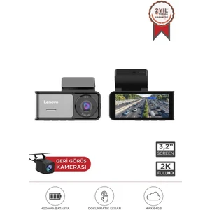 R1/5369 Siyah 2k Wifi Araç Içi Dokunmatik Ön ve Arka Araç Kamerası