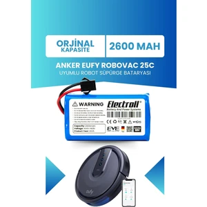 Eufy Robovac 25c Uyumlu Batarya (ORJİNAL KAPASİTE) 2600mah Pil Robot Süpürge Batarya Değişimi