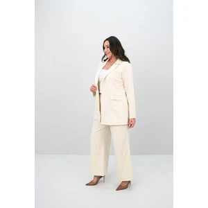 Kadın Büyük Beden Geniş Paça Ceket Pantolon Takım 9008-25