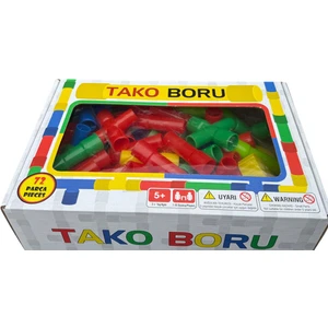 Eğitici Ahşap Oyuncak 72 Parça Tekerlekli Hamko Boru Seti
