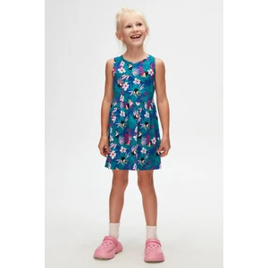 Tropical Parrot Kız Çocuk Desenli Kolsuz Elbise