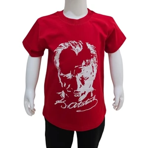 Kostüm Sarayı Atatürk Baskılı Kırmızı Tişört