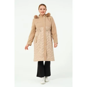 Güler Giyim Ferya Kadın Spor  Kapitone Kombinli Kaşe Kaban