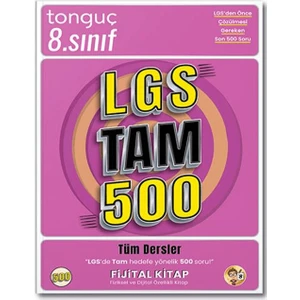 Tonguç Akademi   (Sınıf: 8)  Lgs Tüm Dersler Fijital Tam 500 Soru Bankası