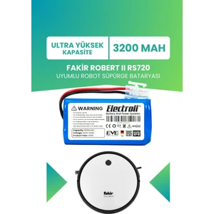Fakir Robert Rs720 Uyumlu Batarya (ULTRA YÜKSEK KAPASİTE) 3200mah Pil Robot Süpürge Batarya Değişimi