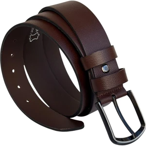 Kahverengi Büyük Beden Hakiki Deri 4 Cm. Tokalı Düz Model Erkek Kemer - 409-BATTAL