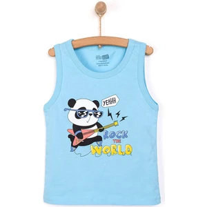 Hellobaby Basic Erkek Gitarist Panda Baskılı Atlet Tshirt Erkek Bebek