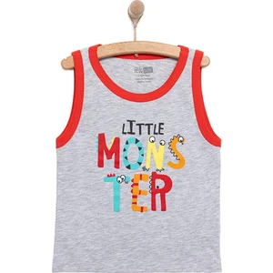 Hellobaby Basic Erkek Canavar Baskılı Atlet Tshirt Erkek Bebek