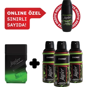 Energy Erkek Edt Parfüm 90 ml  Deodorant 3X150 ml Avantajlı Set Roll On Hediyeli