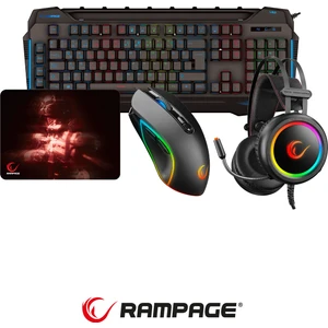 KB-R63 Stage Makrolu Klavye Stormy Siyah Kulaklık  G65 Rgb Mouse + Mousepad 4lü Oyuncu Seti