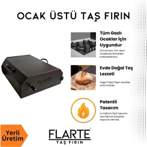 Flarte Taş Fırın, Gerçek Taş Pişirme Deneyimi, Elektrik Gerekmez, 20L Hacim