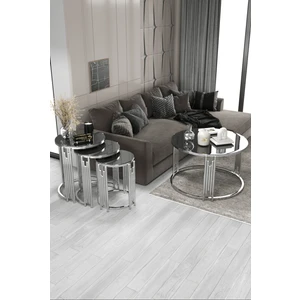 Piyano Set Orta Sehpa Takımı Gümüş Füme